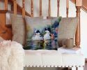 Bufflehead Throw Pillow Machine Washable, Indoor Outdoor Decorative Pillow for Couch, Bed or Patio, 14Hx14W