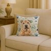 Red Shar Pei Coastal Sea Glass Throw Pillow Decorative Indoor Outdoor Accent Cushion for Couch, Bed or Patio, 18Hx18W