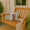 Chocolate Labradoodle Coastal Sea Glass Throw Pillow Decorative Indoor Outdoor Accent Cushion for Couch, Bed or Patio, 14Hx14W