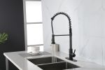Kitchen Faucets Commercial Solid Brass Single Handle Single Lever Pull Down Sprayer Spring Kitchen Sink Faucet