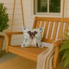 Chocolate and White Rat Terrier Coastal Sea Glass Throw Pillow Decorative Indoor Outdoor Accent Cushion for Couch, Bed or Patio, 14Hx14W