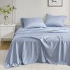 Floral Comforter Set with Bed Sheets Blue Twin