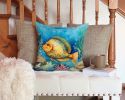 Flounder Throw Pillow Machine Washable, Indoor Outdoor Decorative Pillow for Couch, Bed or Patio, 14Hx14W