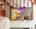 Goldfinch Throw Pillow Machine Washable, Indoor Outdoor Decorative Pillow for Couch, Bed or Patio, 14Hx14W