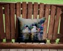 Bufflehead Throw Pillow Machine Washable, Indoor Outdoor Decorative Pillow for Couch, Bed or Patio, 14Hx14W