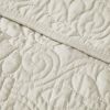 Oversized Quilted Throw Ivory 60x70"