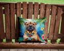 Shar Pei Luau Throw Pillow Machine Washable, Indoor Outdoor Decorative Pillow for Couch, Bed or Patio, 14Hx14W