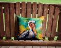 NEW Hippie Animal Pelican Throw Pillow Machine Washable, Indoor Outdoor Decorative Pillow for Couch, Bed or Patio, 14Hx14W
