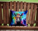 NEW Hippie Animal Rhinoceros Throw Pillow Machine Washable, Indoor Outdoor Decorative Pillow for Couch, Bed or Patio, 14Hx14W