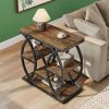 60cm Narrow Coffee Table with 4 Shelves Storage Side Table Nightstand Minimalist Design Living Room Bedroom Decor