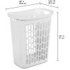 (3 pack) Rectangular Open Laundry Hamper, Plastic, Slim Shape for Small Spaces, White