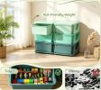 3-layer children's storage box in green with 6 drawers, suitable for bedrooms and living rooms