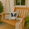 Black and White Papillon Coastal Sea Glass Throw Pillow Decorative Indoor Outdoor Accent Cushion for Couch, Bed or Patio, 14Hx14W