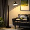 Floor Lamps for Living Room, Industrial Standing Lamp with Balance Arm, Adjustable Head, 31.5"x11.75"x65", Black