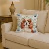 Blenheim English Toy Spaniel Coastal Sea Glass Throw Pillow Decorative Indoor Outdoor Accent Cushion for Couch, Bed or Patio, 14Hx14W
