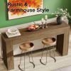 150 Cm Rustic Farmhouse  Dining Table with Legs in Brown Finish