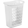 (3 pack) Rectangular Open Laundry Hamper, Plastic, Slim Shape for Small Spaces, White