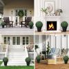 2 PCS 16.5" Topiary Balls Lavender Topiary Plants, Faux Topiaries Indoor Outdoor Fake Plants for Home Decor