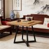4 Person Rectangular Dining Table Small Kitchen Dining Room Table with Metal Foot in Industrial Style