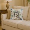 Agouti Siberian Husky Coastal Sea Glass Throw Pillow Decorative Indoor Outdoor Accent Cushion for Couch, Bed or Patio, 14Hx14W