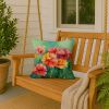 Ohio Scarlet Carnations in Watercolor Throw Pillow Machine Washable, Indoor Outdoor Decorative Pillow for Couch, Bed or Patio, 18Hx18W