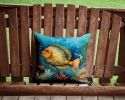 Flounder Throw Pillow Machine Washable, Indoor Outdoor Decorative Pillow for Couch, Bed or Patio, 14Hx14W