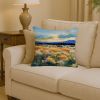 Nevada Sagebrush in Watercolor Throw Pillow Machine Washable, Indoor Outdoor Decorative Pillow for Couch, Bed or Patio, 14Hx14W