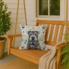 Black Shar Pei Coastal Sea Glass Throw Pillow Decorative Indoor Outdoor Accent Cushion for Couch, Bed or Patio, 18Hx18W
