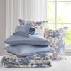 Floral Comforter Set with Bed Sheets Blue Twin