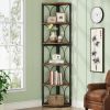 67" with 6 Levels Corner Bookcase for Living Room Bedroom Multi-functional Storage Shelf