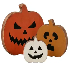 Halloween wooden pumpkin ghost black cat ornament room desktop holiday decoration wooden craftHalloween wooden pumpkin ghost black cat ornament room (thickness: 1cm, Color: 3pcs)