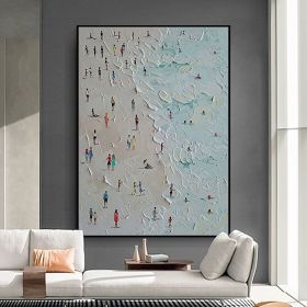 Hand painting Beach Scenery Oil Paintings On Canvas Wall Art Decoration Modern Abstract Picture Luxury Home Decor (size: 90X120cm)
