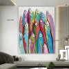 Oil Painting Hand Painted Vertical Abstract Animals Contemporary Modern Rolled Canvas  Living Room hallway bedroom luxurious decorative painting