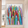 Oil Painting Hand Painted Vertical Abstract Animals Contemporary Modern Rolled Canvas  Living Room hallway bedroom luxurious decorative painting