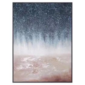 Hand-Painted Large Oil Painting Thick Texture Abstract Hanging Wall Art Dark Blue Decorative Murals Picture For Porch villa (size: 50X70cm)
