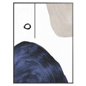 Blue Gray Geometric Abstract Oil Painting Art Posters and Modern Wall Art Canvas Pictures Living Room Decor No Frame (size: 60X90cm)