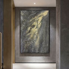 The Dark Colors Of Black And Yellow Are Abstract Oil Painting On Canvas Modern Wall Art Picture Decoration For Living Room Unframed (size: 100X150cm)
