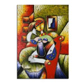 Copy World famous Oil Painting Abstract Portrait Lady By Pablo Picasso Wall Picture 100% Handmade Home Wall Decor Unique Gift (size: 150X220cm)