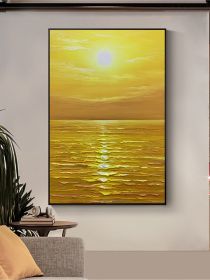 Custom Abstract Decorative Canvas Wall Art Handmade Seascape Oil Painting Modern Living Room Bedroom Porch Hotel Hanging Picture (size: 60X90cm)