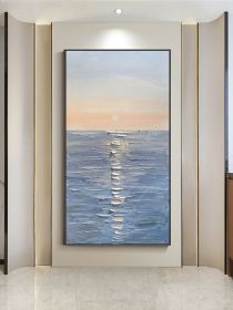 Handmade Canvas Oil Painting Interior Decoration Salon Sea Dawn Modern Art Mural Living Room Bedroom Office Hotel Hanging Poster (size: 100X150cm)