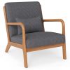 Accent Chair Corduroy Upholstered Lounge Chair with Lumbar Pillow