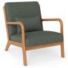 Accent Chair Corduroy Upholstered Lounge Chair with Lumbar Pillow