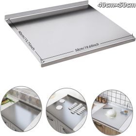 XXL cooked meat baking tray, double-sided cutting board, stainless steel rolling plate, breakfast tray, suitable for fruits, vegetables, meats (size: Z-Shape 40cmÃ—50cm)