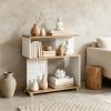 Modern 3-Tier S-Shaped Bookshelf with Adjustable Feet for Living Room Bedroom Hallway Organizer Bookcase