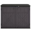 Horizontal Resin Storage Shed 20 Cu.Ft with Adjustable Shelf Outdoor Garden Equipment Organizer