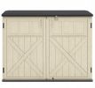 Horizontal Resin Storage Shed 20 Cu.Ft with Adjustable Shelf Outdoor Garden Equipment Organizer