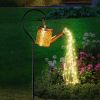 Outdoor Solar Watering Can with Lights Garden Decor Large Solar Powered Lanterns Hanging Waterproof LED Decorative Retro Metal Kettle String Lights fo