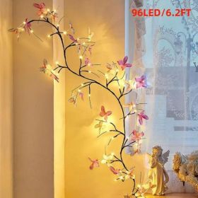 Enchanted Lights with Remote, 18 Branches 144 LEDs Lighted Willow Swag for Wall Decor, Indoor Artificial Plug in Fairy Lights for Bedroom, Living Room (size: 6.2FT)