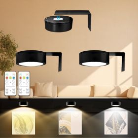 9-Pack Black Picture Lights for Wall,Battery Operated with Remote and Timer,,3 Color Temperatures & Dimmable (Quantity: 9PCS)