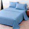 4pcs ultra-soft 85g sheet and pillowcase set, soft solid color, machine washable, suitable for all seasons, Christmas comfortable bedding set